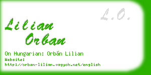 lilian orban business card
